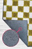 Homshtag Minimalist Damalı Dokuma Tabanlı Yıkanabilir Dekoratif Halı
