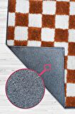 Homshtag Minimalist Damalı Dokuma Tabanlı Yıkanabilir Dekoratif Halı