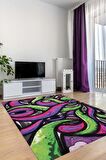 Homshtag Soyut Graffiti Dokuma Tabanlı Yıkanabilir Dekoratif Graffiti Halısı