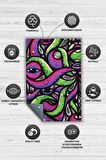 Homshtag Soyut Graffiti Dokuma Tabanlı Yıkanabilir Dekoratif Graffiti Halısı