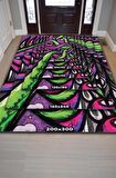 Homshtag Soyut Graffiti Dokuma Tabanlı Yıkanabilir Dekoratif Graffiti Halısı