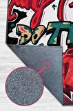 Homshtag Neden Hala Bunu Yapıyorum Dokuma Tabanlı Yıkanabilir Dekoratif Graffiti Halısı