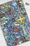 Homshtag Tuttomondo Dokuma Tabanlı Yıkanabilir Dekoratif Graffiti Halısı