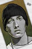Homshtag Eminem Pamuklu Dokuma Tabanlı Yıkanabilir Kaymaz Dekoratif Halı