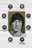 Homshtag Eminem Pamuklu Dokuma Tabanlı Yıkanabilir Kaymaz Dekoratif Halı