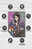 Homshtag Elvis Presley Dokuma Tabanlı Yıkanabilir Kaymaz Dekoratif Halı