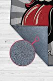 Homshtag The Rolling Stones Dokuma Tabanlı Yıkanabilir Kaymaz Dekoratif Halı