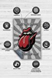 Homshtag The Rolling Stones Dokuma Tabanlı Yıkanabilir Kaymaz Dekoratif Halı