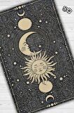 Homshtag Ay ve Güneş Pamuklu Dokuma Tabanlı Yıkanabilir Kaymaz Dekoratif Halı