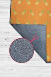 Homshtag Ananas Desenli Dokuma Tabanlı Yıkanabilir Dekoratif Ev Halısı