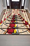 Homshtag Odaklı Kal, Sarı Kırmızı Geometrik Desenli Modern Çalışma Odası Halısı, Minimalist Genç Odası Halısı, Pamuklu Dokuma Tabanlı Yıkanabilir Dekoratif Halı, Renkli Modern Ofis Halısı