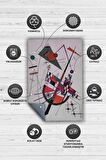 Homshtag Hassas Gerilim, Kandinsky Sanat Halısı, Geometrik Oturma Odası Halısı, Modern Oturma Odası Halısı, Sanat Atölyesi Halısı, Sanatseverler İçin, Pamuklu Dokuma Tabanlı Yıkanabilir Salon Halısı