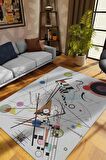 Homshtag Kompozisyon, Kandinsky Sanat Halısı, Geometrik Oturma Odası Halısı, Modern Oturma Odası Halısı, Sanat Atölyesi Halısı, Sanatseverler İçin, Pamuklu Dokuma Tabanlı Yıkanabilir Salon Halısı