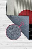 Homshtag Günbatımında Denize Yağan Yağmur, Geometrik Desenli Özel Tasarım Halı, Yıkanabilir Minimalist Halı, Modern Çizgili Halı,  Pamuklu Dokuma Tabanlı Yıkanabilir Dekoratif Ofis Halısı