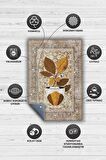 Homshtag Vintage Kahve, Pastel Renkli Vintage Oturma Odası Halısı, Eskitme Kahve Halısı, Desenli Salon Halısı,Kahverengi  Mutfak Halısı, Pamuklu Dokuma Tabanlı Yıkanabilir Dekoratif  Kahvesever Halısı