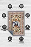 Homshtag Art Deko Gamer Halısı,Çok Renkli Gamer Halısı,Gamepad Figürlü Joystick Desenli Geleneksel Modern Oyuncu Halısı