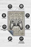 Homshtag Gamer Odası Bej Halı,Krem Renkli Genç Odası halısı,Açık Renkli Oyuncu Odası Halısı,Krem Çocuk Odası Halısı