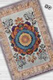 Homshtag Mandala Halısı,Meditasyon Temalı Renkli Halı,Madala Desenli Çiçekli Vintage Halı,Yoga Halısı,Sipiritüel Halı