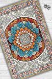 Homshtag Çiçekli Mandala Halısı,Meditasyon Temalı Renkli Halı,Madala Desenli Vintage Halı,Yoga Halısı,Sipiritüel Halı