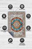 Homshtag Çiçekli Mandala Halısı,Meditasyon Temalı Renkli Halı,Madala Desenli Vintage Halı,Yoga Halısı,Sipiritüel Halı