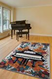 Homshtag Art Deco Piyano Halısı,Piyano Önü Halısı Çiçekli Müzik Halısı,Çocuklara Piyanoyu Sevdiren Halı,Sanat Halısı