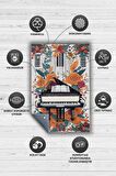 Homshtag Art Deco Piyano Halısı,Piyano Önü Halısı Çiçekli Müzik Halısı,Çocuklara Piyanoyu Sevdiren Halı,Sanat Halısı