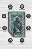 Homshtag Nuh'un Gemisi Koleksiyonu Goril, Çiçek Desenli Art Deco Tarzı Vintage Halı,Çok Renkli Maksimalist Halı