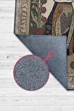 Homshtag Nuh'un Gemisi Koleksiyonu Mirket, Çiçek Desenli Art Deco Tarzı Vintage Halı,Çok Renkli Maksimalist Halı