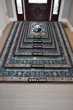 Homshtag Nuh'un Gemisi Koleksiyonu Panda, Çiçek Desenli Art Deco Tarzı Vintage Halı,Çok Renkli Maksimalist Halı