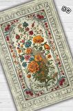 Homshtag Art Deco Kır Çiçeği Vintage Halı Görünümlü Dijital Baskı Çok Renkli Halı, Dekoratif Rustik Çiçekli Halı