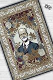 Homshtag Freud ,Modern Çiçek Desenli Art Deco Vintage Halı,Çok Renkli Maksimalist Halı