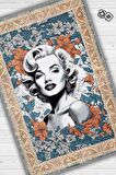 Homshtag Marilyn Monroe,Modern Çiçek Desenli Art Deco Vintage Halı,Çok Renkli Maksimalist Halı