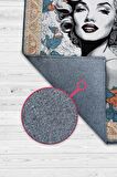 Homshtag Marilyn Monroe,Modern Çiçek Desenli Art Deco Vintage Halı,Çok Renkli Maksimalist Halı