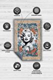 Homshtag Marilyn Monroe,Modern Çiçek Desenli Art Deco Vintage Halı,Çok Renkli Maksimalist Halı