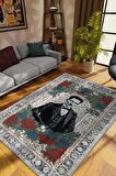 Homshtag Nikola Tesla ,Modern Çiçek Desenli Art Deco Vintage Halı,Çok Renkli Maksimalist Halı