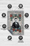 Homshtag Nikola Tesla ,Modern Çiçek Desenli Art Deco Vintage Halı,Çok Renkli Maksimalist Halı