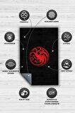 Homshtag Targaryen Hanedanı Desenli Halı Game Of Thrones Film Halısı Siyah Kırmızı Film Serisi Halı