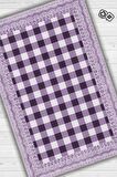 Homshtag Ekose Desenli Mor Renkli Halı Vintage Bordürlü Halı Hasır Görünümlü Damalı Halı