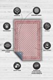 Homshtag Etnik Desenli Pembe Renkli Halı Vintage Bordürlü Halı Geometrik Desenli Dijital Baskı Halı