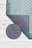 Homshtag Etnik Desenli Mavi Renkli Halı Vintage Bordürlü Halı Geometrik Desenli Dijital Baskı Halı