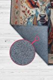 Homshtag Nuh'un Gemisi Koleksiyonu İnek Çiçek Desenli Temalı Vintage Renkli Maksimalist Halı