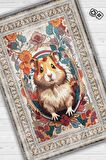 Homshtag Nuh'un Gemisi Koleksiyonu Hamster Çiçek Desenli Temalı Vintage Renkli Maksimalist Halı