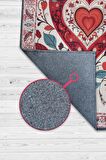 Homshtag Sevgi Aşk Yer Etnik Desenli Salon Halısı Modern Oturma Odası Halısı Kırmızı Renkli Halı