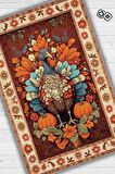 Homshtag Hindi ve Bal Kabağı Temalı Dijital Baskılı Halı Modern Halı Dokuma Tabanlı Çok Renkli Salon Halısı