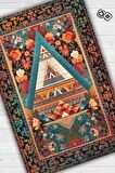 Homshtag Geometrik Desenli Çok Renkli Halı Etnik Desenli Oturma Odası Halısı Art Deco Salon Halısı