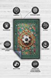 Homshtag Futbol Topu Desenli Halı Çok Renkli Halı Spor Severe Hediye Halı Spor Sever İçin Çiçekli Halı