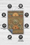 Homshtag Art Deko Vintage Afrikalı Temalı Çok Renkli Etnik Halı Geometrik Desenli Afrika Halısı