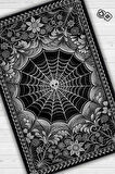 Homshtag Gotik Örümcek Ağı Temalı Halı Siyah Çiçekli Oturma Odası Halısı Hediyelik Örümcekli Halı
