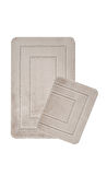 Doğal Kaymaz Taban Banyo Paspas Seti Uzun Ömürlü Yumuşak Dokulu Su Emici Yıkanabilir Çerçeve Set 50x80-50x40