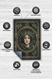 Homshtag Art Deko Renkli Medusa Temalı Yeşil Renkli Halı Medusa Desenli Halı Modern Halı